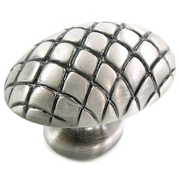 Mng 1 1/2" Quilted Egg, Satin Antique Silver 14911